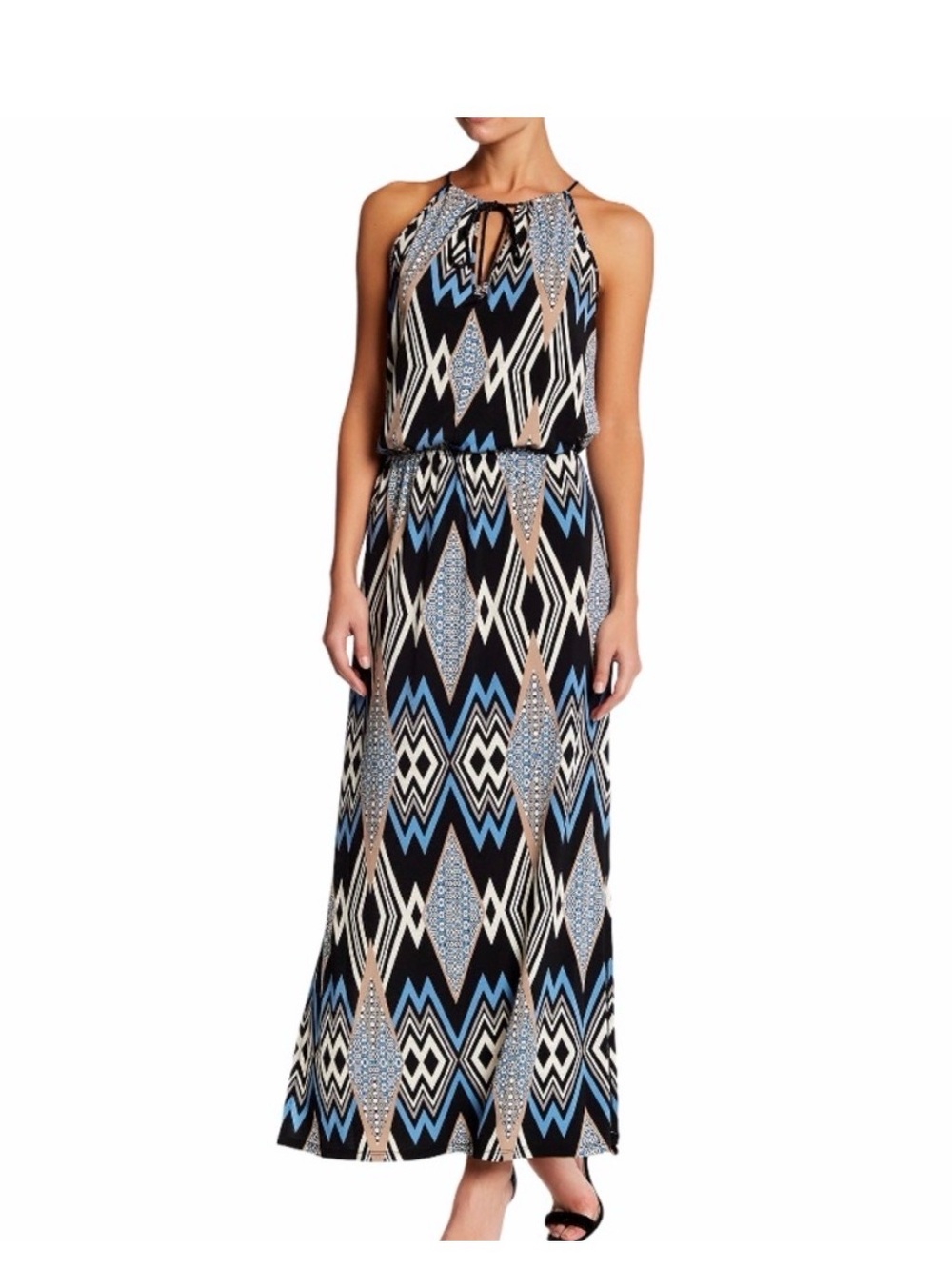 LAUNDRY BY SHELLI SEGAL Printed Maxi Dress Blue